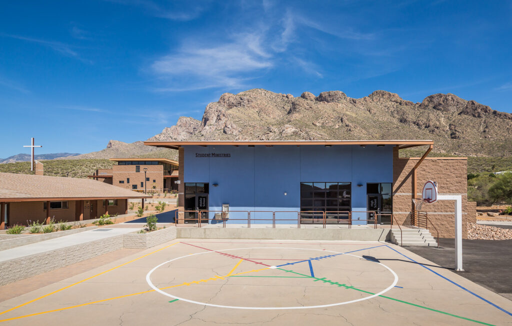 outdoor student area with games
