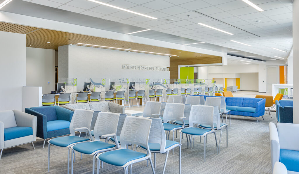 waiting area with chairs inside of clinic